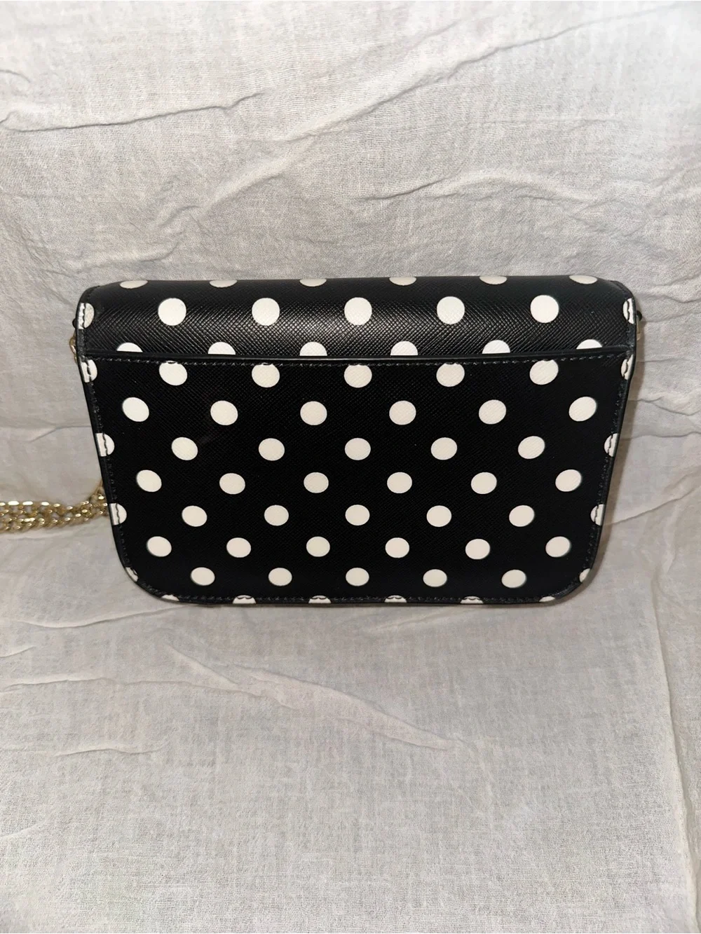 kate spade Black and White Polka Dot Chain Crossbody Bag